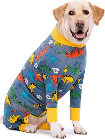 Комбінезон для собак великих порід, захисний, анти-шерсть, проти слини, захист ран, піжама-комбінезон (XXXL, темно-синій)