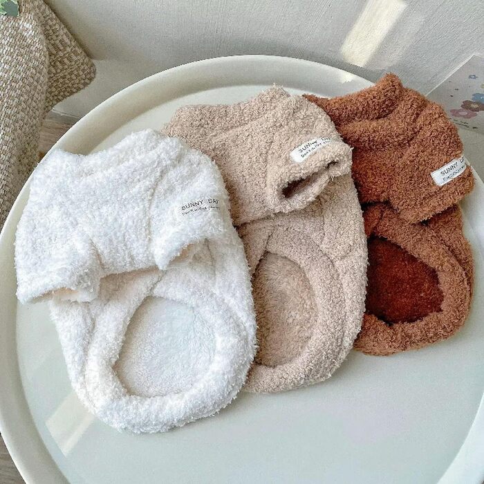 Пуловер для собак, теплий пуловер для маленьких собак, дрібних та середніх порід, для такс та цуценят, колір світло-коричневий, розмір XL