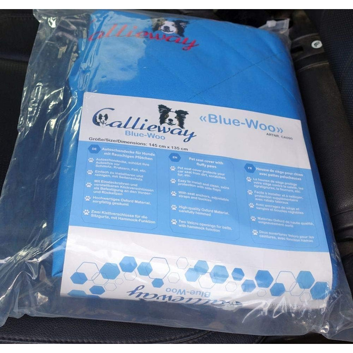 Callieway Автоковдра для собак, плед для пікніків з м'якими лапками (блакитний)