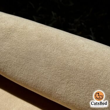 Преміум ліжко для котів - Комфорт та стиль з Magic Velvet, тканина: сертифікована Ökotex 100, стійка до подряпин та легко чиститься (Бежевий)