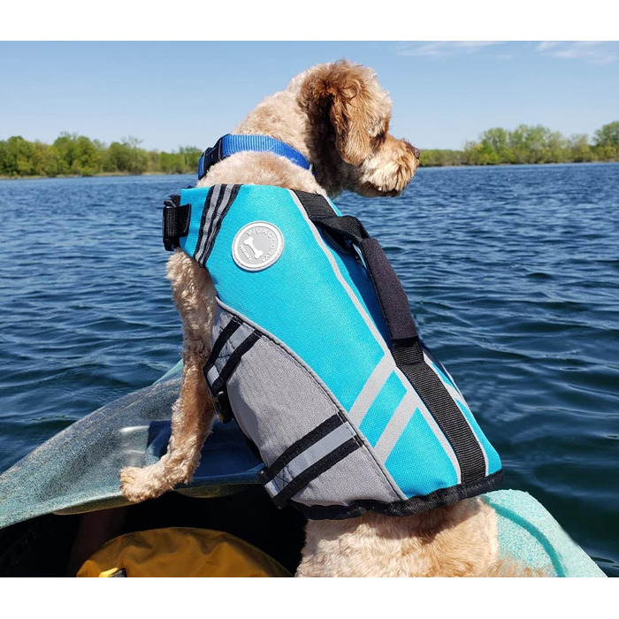 Жилет для плавання собак VIVAGLORY, спортивний стиль, блакитний, M (56-64 см)
