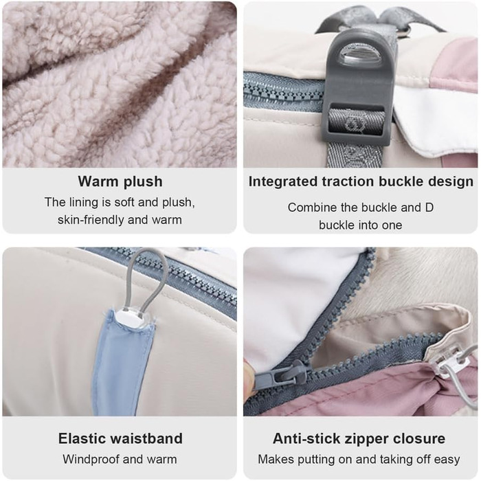 Зимовий теплий куртки для собак з коміром-гетром, світловідбиваючий, для малих та середніх собак, блакитний, XL