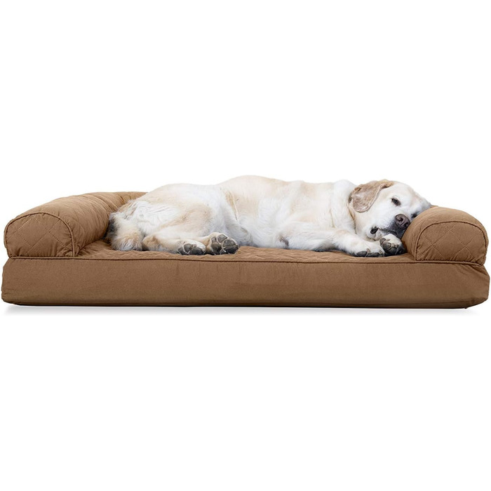 Кішечка Furhaven: ліжко для собак та котів з охолоджуючим гелем та піною з пам'яті, тостований коричневий, 102 x 81 x 20 см