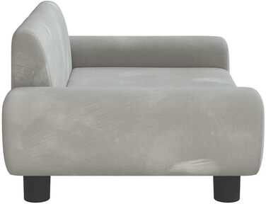 Крісло-ліжко для собак, м'яке лежанка для собак, лежанка для котів, сірий велюр 70 x 45 x 33 см