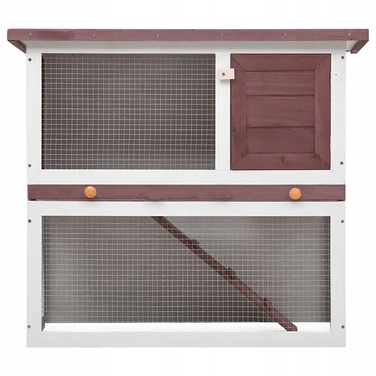 Будиночок для кроликів 90x45x80 см, коричнево-білий