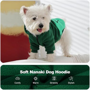 Світшот з капюшоном для великих собак Nanaki, тепла флісова куртка з кишенею для хлопчиків та дівчаток, підходить для Бульдога, теплий зимовий одяг для собак (Сірий, X-Large Зелений)