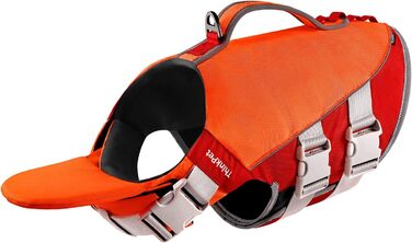 ThinkPet Жилет рятувальний для собак, світловідбиваючий, з регулюванням, поплавці (Оранжевий, Червоний, Розмір S)