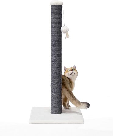 Дряпка для котів Petrebels Maine, 90 см, з міцною основою та сизалевим стовпчиком, 40 x 40 x 90 см, колір off-white