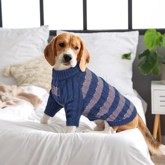 Теплий зимовий пуловер для собак маленьких порід з отвором для повідка, з малюнком 