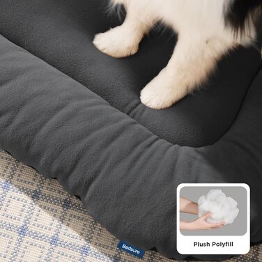 Кілимок для собак BEDSURE - м'який та зручний, 89x56 см, темно-сірий. Підходить для великих та середніх собак, з неслизькою основою.