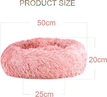 М'яке ліжко для котів та собак: кругле, плюшеве, 70см та 50см, біле та рожеве