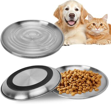 Набори мисок для котів Elisabe Katzennapfe з нержавіючої сталі (6 шт.) з антиковзким дном, 17 см. Анти-втома для вусів, годівниця та миска для води для котів та дрібних тварин