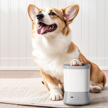 Миска для миття лап собак Hogvinnatil, автоматичний очищувач лап для собак, аксесуари для догляду за тваринами (сірий)