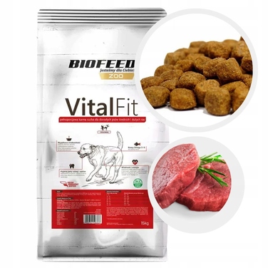 Корм для дорослих собак VitalFit з яловичиною, 15 кг