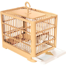 Переносний клітка-переноска для птахів: канарейок, хвилястих папужок, ара, ньомуфенсиків. Оранжева, 32 x 25 x 13 см