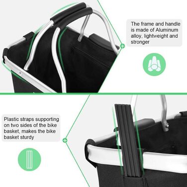 Складаний велосипедний кошик на кермо для собак, покупок, пікніків. З адаптером для керма