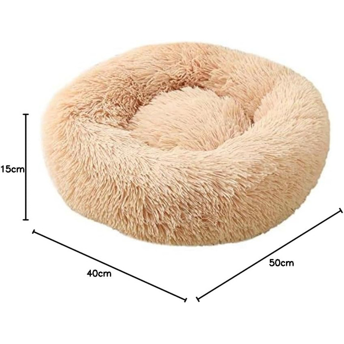 Крісло-лежанка для собак та котів Astorpet Super Donut, зручне, миється, розмір M, колір кремовий