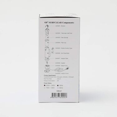 Скіммер для акваріума Ocean Free Surfclear SM042, чорний/синій, поліпропілен, силікон, пластик, ABS, 9.7x9.4x9.6 см, для очищення води
