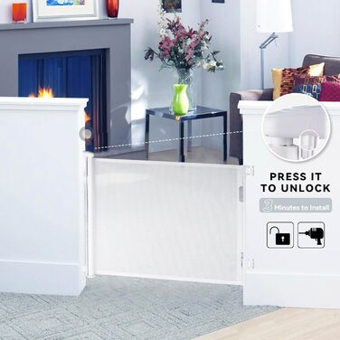 Захист для сходів Hawthyhome: розтяжне дитяче та захисне ворота для тварин (0-140 см, білий)