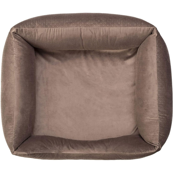 Ліжко для собак XL, велюр коричневий, 100 x 79 x 22 см | З м'яким вкладишем | Софа для великих собак