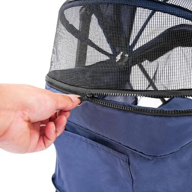 Складаний візок для собак, вантажопідйомність 18 кг, бугі для маленьких собак, візок для котів (Морська синя)