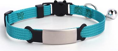 Індивідуальний ошийник для кота з дзвіночком, лазерним гравіюванням, нічним відбиттям, нейлоновий ошийник, милий ошийник з квітковим візерунком, анти-втрата для котів (нейлон)