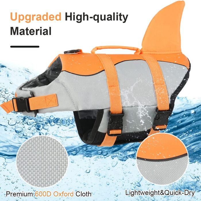 Спасальний жилет для собак EMUT, блакитний, для малих, середніх та великих порід, з ручкою безпеки