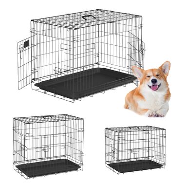 Складана переносна клітка для собак - переноска для собак, автокрісло для тварин, клітка для собак L 75.5 x 45.5 x 52.5 см