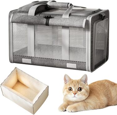 Транспортна переноска для собак та котів | Переноска для тварин | Сіра переноска для вигулу та подорожей