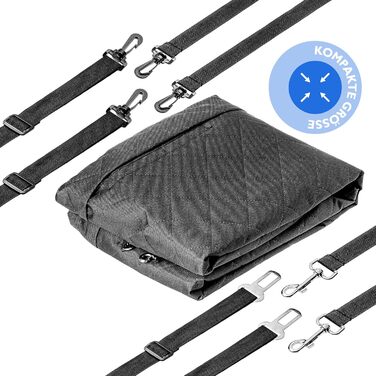 КADAX Накидка на сидіння авто для собак, 135x145 см, чорно-помаранчевий, з кріпленням для безпеки