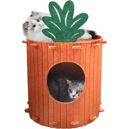 Двоярусна котяча кімната-будинок з когтеточкою, платформа та іграшкою, 60х40х40 см