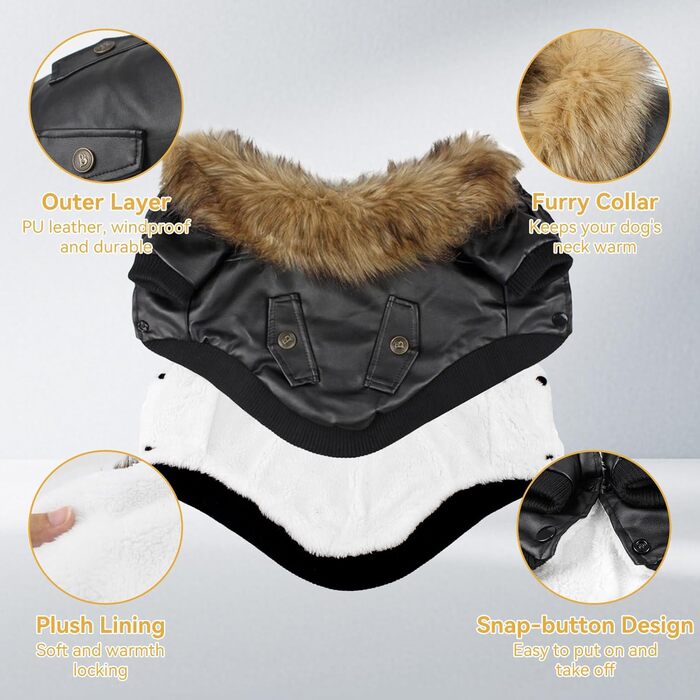 Теплий зимовий одяг для собак: флісова куртка-жакет для малих та середніх собак, M