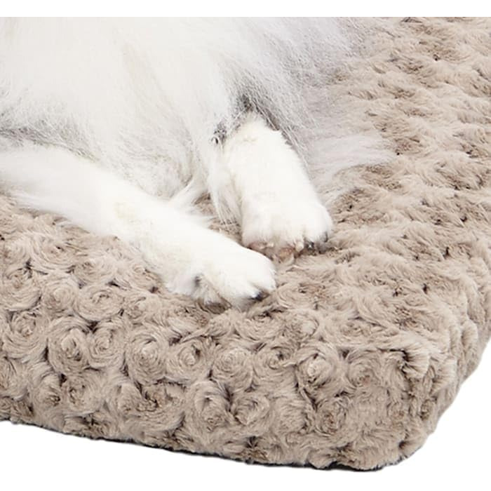 М'яке ліжко для домашніх тварин Midwest Homes for Pets QuietTime Deluxe Mocha Ombre Swirl, розмір M/L, машинне прання, неслизьке дно, м'яка підстилка для кліток 91 см, мокко-коричневий, 88 x 58 x 7 см
