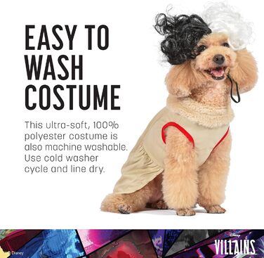 Костюм для собак Disney Cruella з колекції Halloween - середній розмір, офіційний ліцензований костюм Disney, бежевий