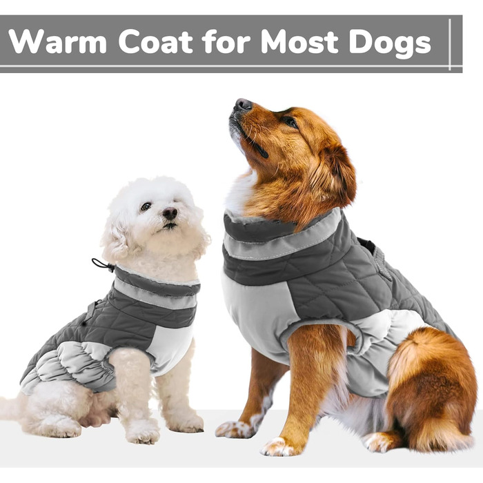 Водонепроникний зимовий одяг для собак - куртка для дрібних порід (Даксель, Бульдог, Чихуахуа) сірого кольору