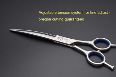 Професійна шерсторізальна ножиці KKO для домашніх тварин, 7.0, вигнуті, з алмазною обробкою, нержавіюча сталь 440C, японська технологія