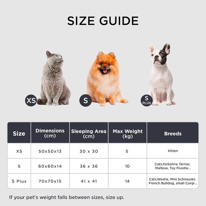 Кругле ліжко для котів BEDSURE Ø 60 см, м'яке, плюшеве, для котів та маленьких собак, 60x60x14 см