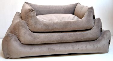 Лебон - ліжко для собак Гордон - Бежево-коричневе, м'яке, з товстою лежанкою, 3 розміри, можна прати (M)