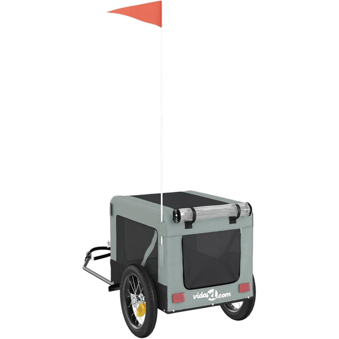 Причіп для велосипеда ZEYUAN для собак сірий та чорний, оксфордська тканина та залізо