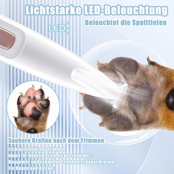 Триммер для догляду за лапами Paw Trim Pro: тихий, вологостійкий, з LED-підсвічуванням для собак та котів