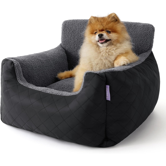 Автокрісло для собак Lesure - чорне, водонепроникне, з поворотком для повідка, для маленьких собак