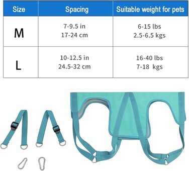 Гамак для грумінгу собак Qcwwy, професійний гамак для догляду за домашніми тваринами з триммером, ножицями та кусачками для нігтів, підходить для стрижки, грумінгу та миття собак (L)