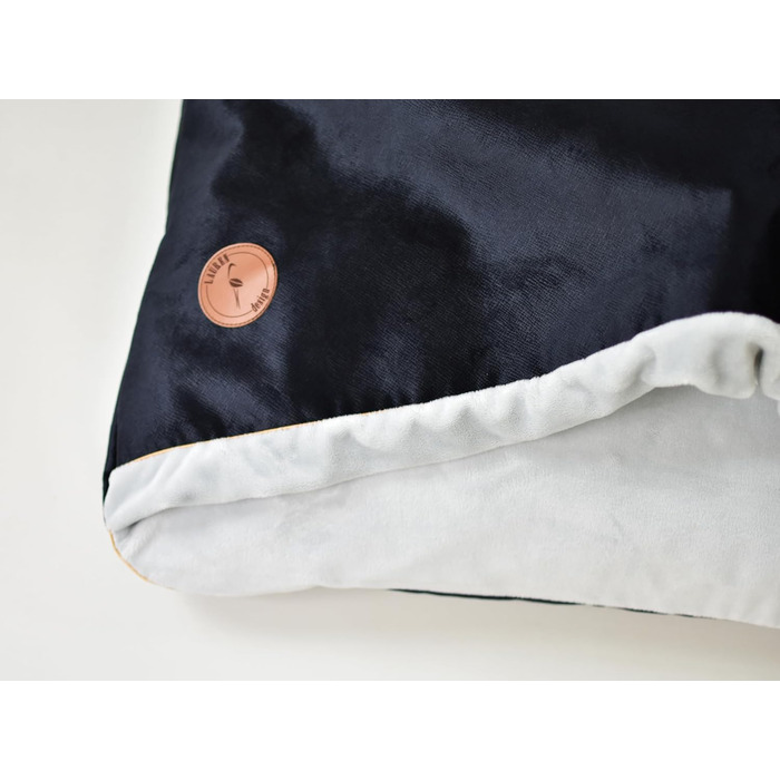 М'яке ліжко для собак та котів середнього та малого розміру з капюшоном, неслизьке, миється, дизайн Lauren, NEL (M 80 x 60 см), чорний колір