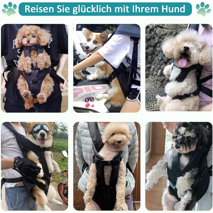 Рюкзак для собак ALLSOPETS армійський зелений L, легкий регульований передній рюкзак для середніх собак, для подорожей, походів, активного відпочинку