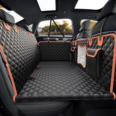 Захист для заднього сидіння автомобіля для собак: міцна підкладка, водонепроникний, з сіткою, до 204 кг, для SUV
