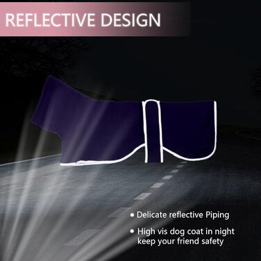 Флісовий теплий пуловер для породистих собак (Грейхаунд, Віппет, Лурчер) - тепла куртка з коміром, регульована, для зими, розмір L (довжина спини 61-64 см), колір: фіолетовий