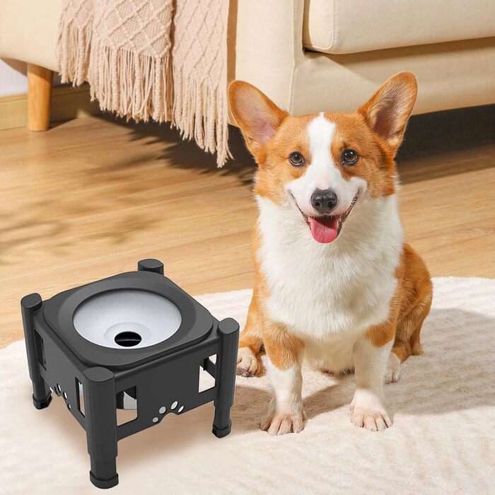 Підвищений годівниця для собак Felenny, 3 регульовані висоти, антипроливання, повільний диспенсер для води та корму, великі, середні та малі породи собак та котів
