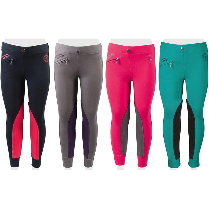 Дитячі штани для верхової їзди PFIFF Ella, 122 розмір, блакитно-чорний колір