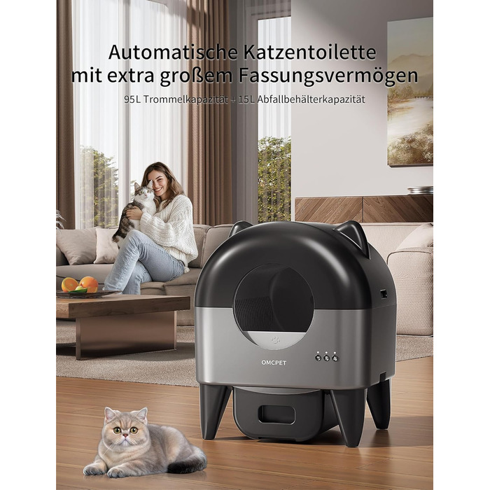 Автоматичний лоток для котів Katzenklo 110л, для кількох тварин, з дезодорацією та додатком