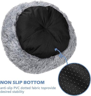 Крісло-гніздо для кота/собаки Donut, затишне ліжко для домашніх тварин з м'якою оббивкою, кругле, плюшеве, 60 см, світло-коричневе